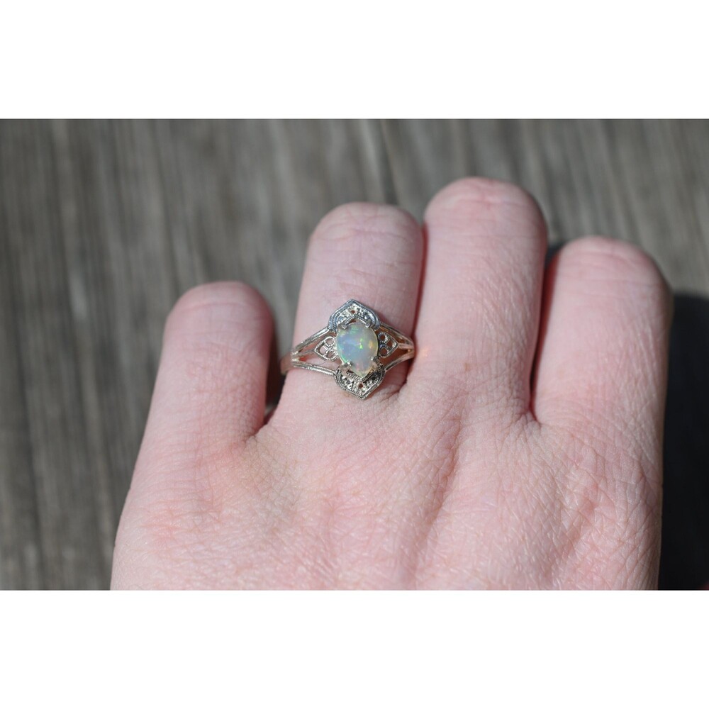 Opal ring, pear opal ring, natural opal, alternative engagement ring, jewelry fo